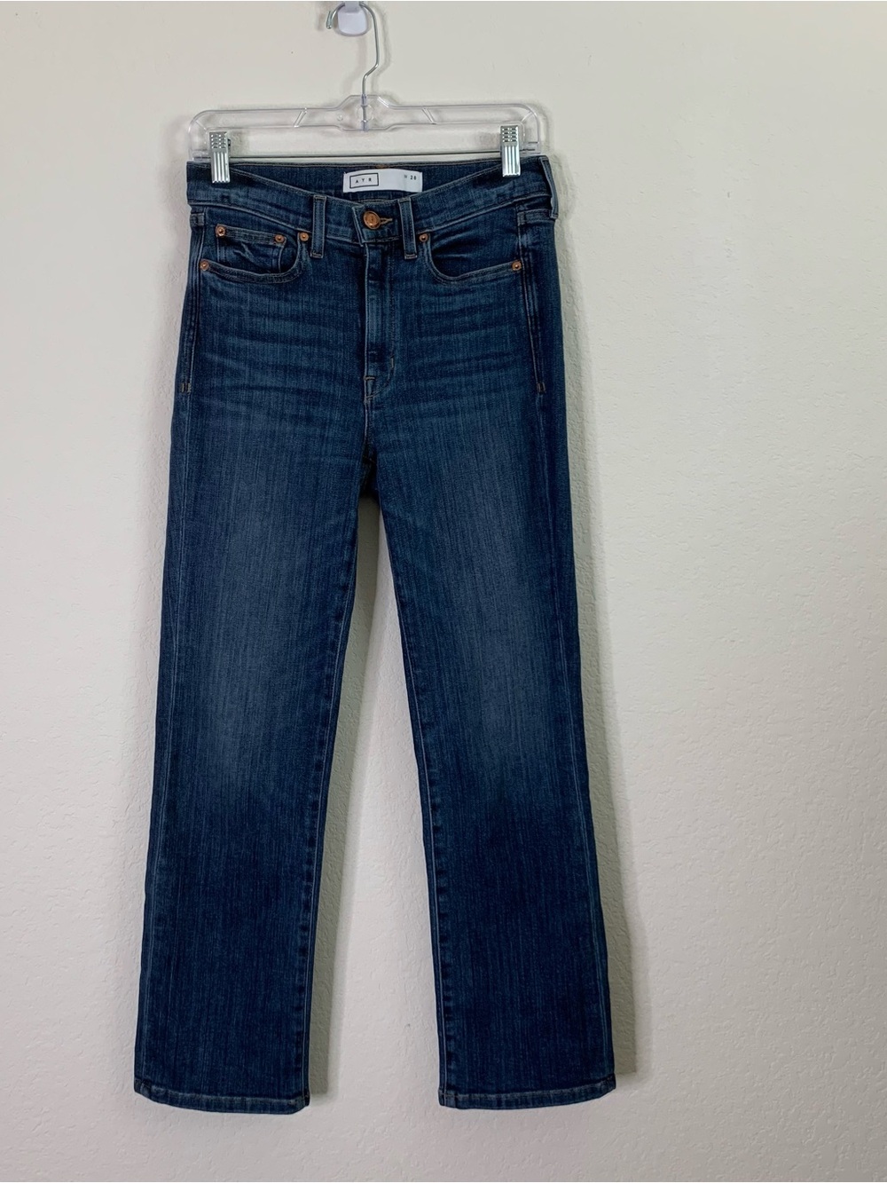 AYR Womens blue The pop straight leg jeans 28